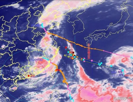 △2012年8月3日云图(图片来源:深圳天气官方微博)